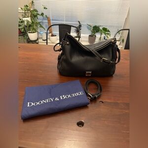 Dooney and Bourke black-black pebble grain Scarlett crossbody-shoulder bag.